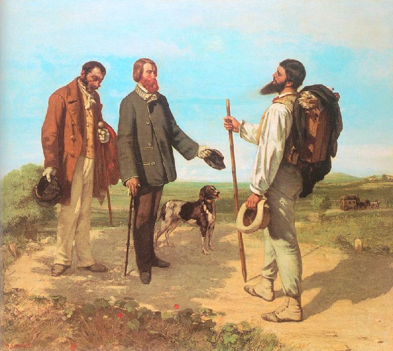 Courbet, Gustave The Meeting (Bonjour, Monsieur Courbet) oil painting picture